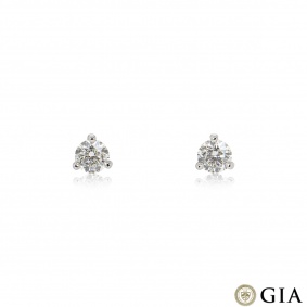 Platinum Round Brilliant Cut Diamond Earrings 0.80ct TDW Platinum Round Brilliant Cut Diamond Earrings 0.80ct TDW